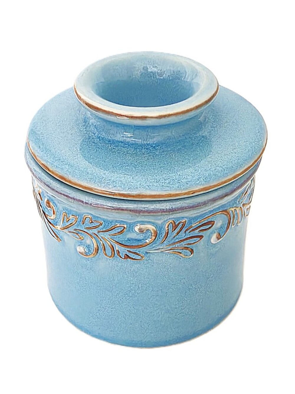 Butter Bell Crock light blue ceramic by L. Tremain